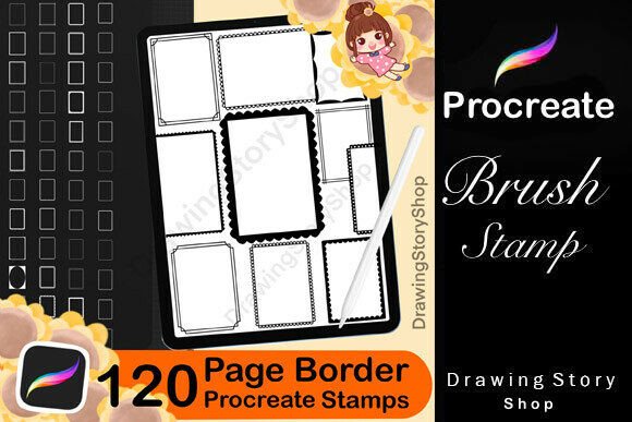 120 Procreate Page Border Stamps