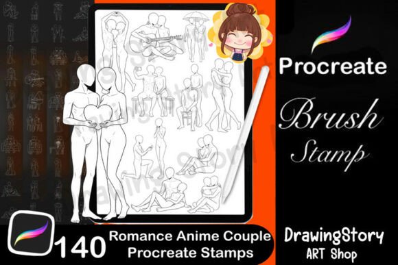 140 Soft Romance Anime Couple Procreate