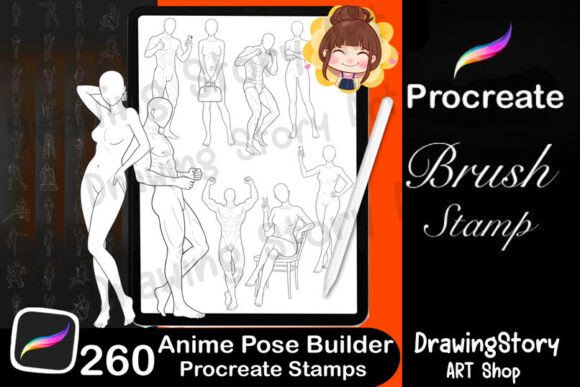 260 Anime Manga Body Poses for Procreate: A Practical Tool for Digital Artists