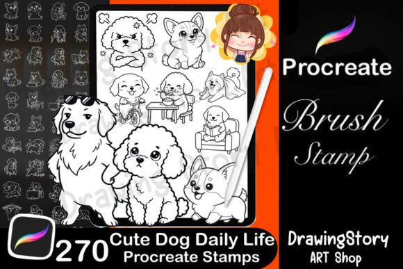 270 Dog Daily Life Procreate Stamps: A Must-Have Toolkit for Digital Artists