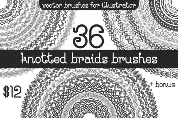 36 Knotted Braids Brushes Bundle: Elevate Your Design Projects with Artistic Precision