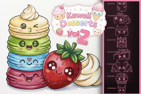 Adding Sweetness to Digital Art: Exploring the Procreate Kawaii Dessert 10 Stamp Set
