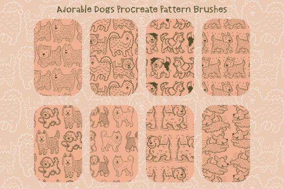 Adorable Dogs Procreate Pattern Brushes