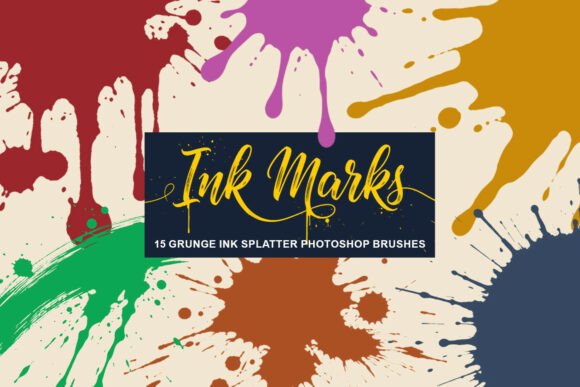 Enhance Your Designs with Grunge Ink Splatter Photoshop Brushes