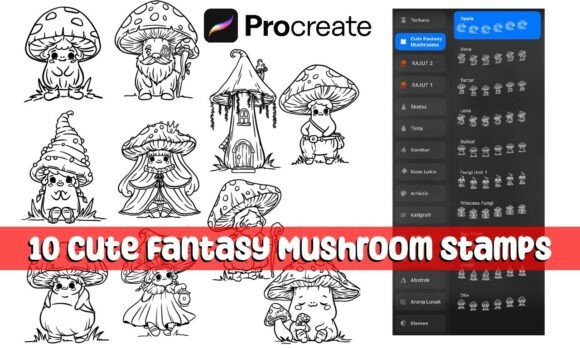 Exploring the Creative Potential of Procreate Stamp Brushes Fantasy Mushroom