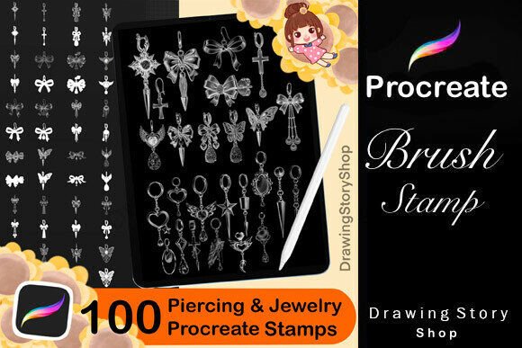 Gothic Jewelry Stamps for Procreate