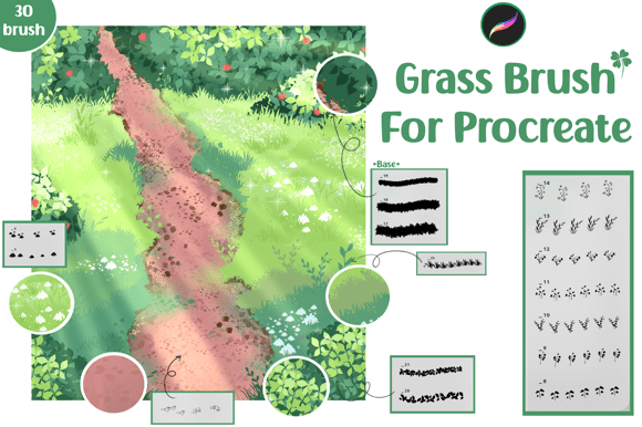 Grass Brush for Procreate: A Starter Brush Set for Digital Artists