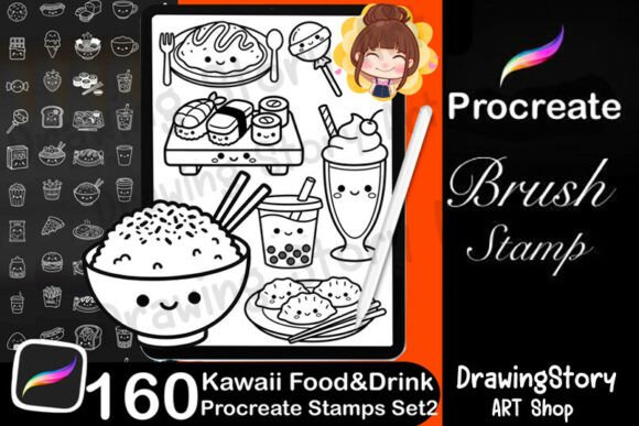 Kawaii Food Drink Procreate Stamps 2: A Practical Creative Resource for Digital Artists