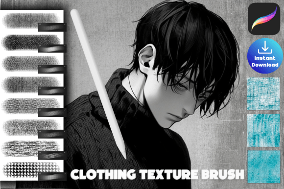 Procreate Clothes Texture Brush Set: Enhancing Manga, Anime, and Fashion Illustrations