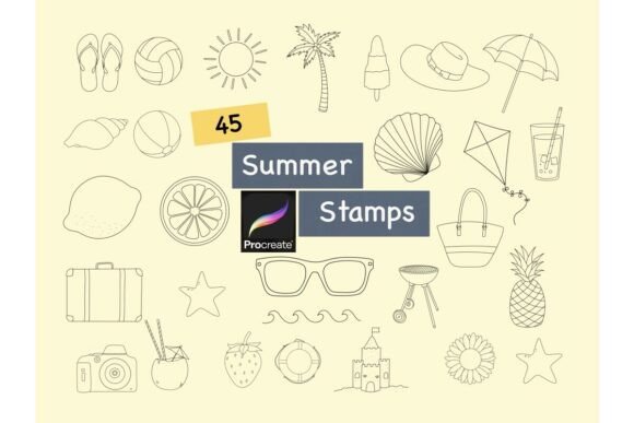 Procreate Summer Stamps Brushset: A Creative Companion for Digital Artists