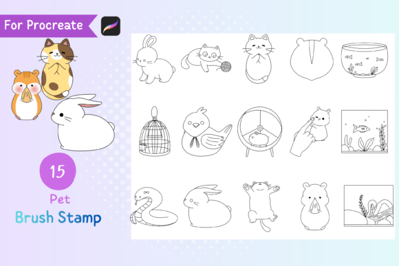 Unlocking Creative Freedom with Procreate Brush Stamp Pet and 15 Cute Handdrawn Doodle Brushes