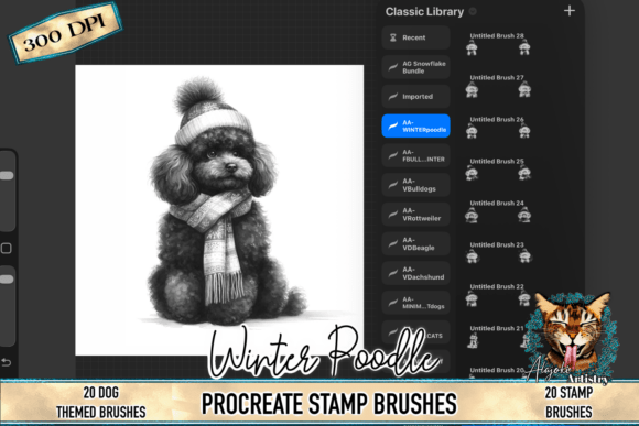 Winter Poodle Procreate Stamp Brushes: A Practical Tool for Digital Artists and Creative Entrepreneurs